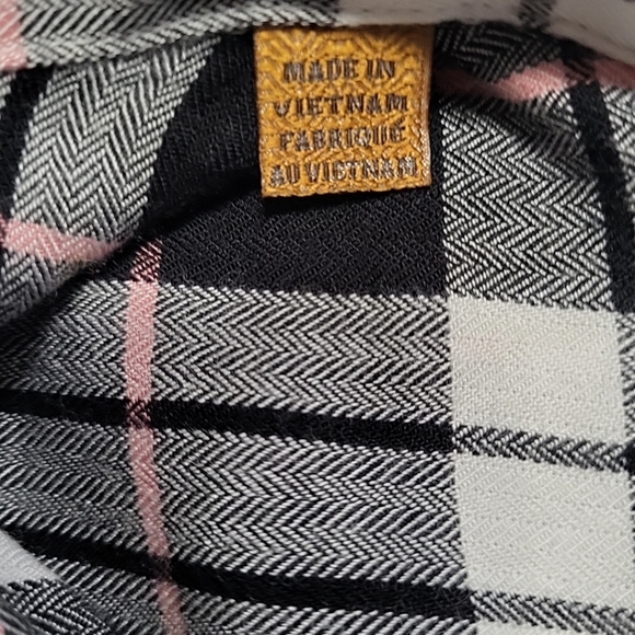 JACHS GIRLFRIEND Women's Shirt Size M Blue & Pink Plaid Short Sleeve Button Up - Picture 5 of 9